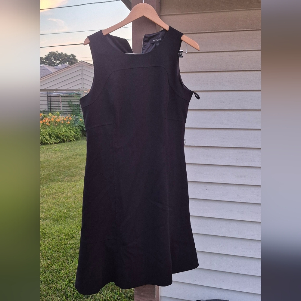 Elegant White House Black Market Black Sleeveless Dress NWOT